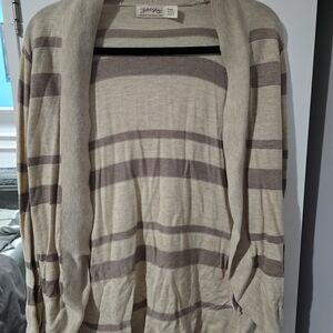 Striped Beige and Brown Cardigan